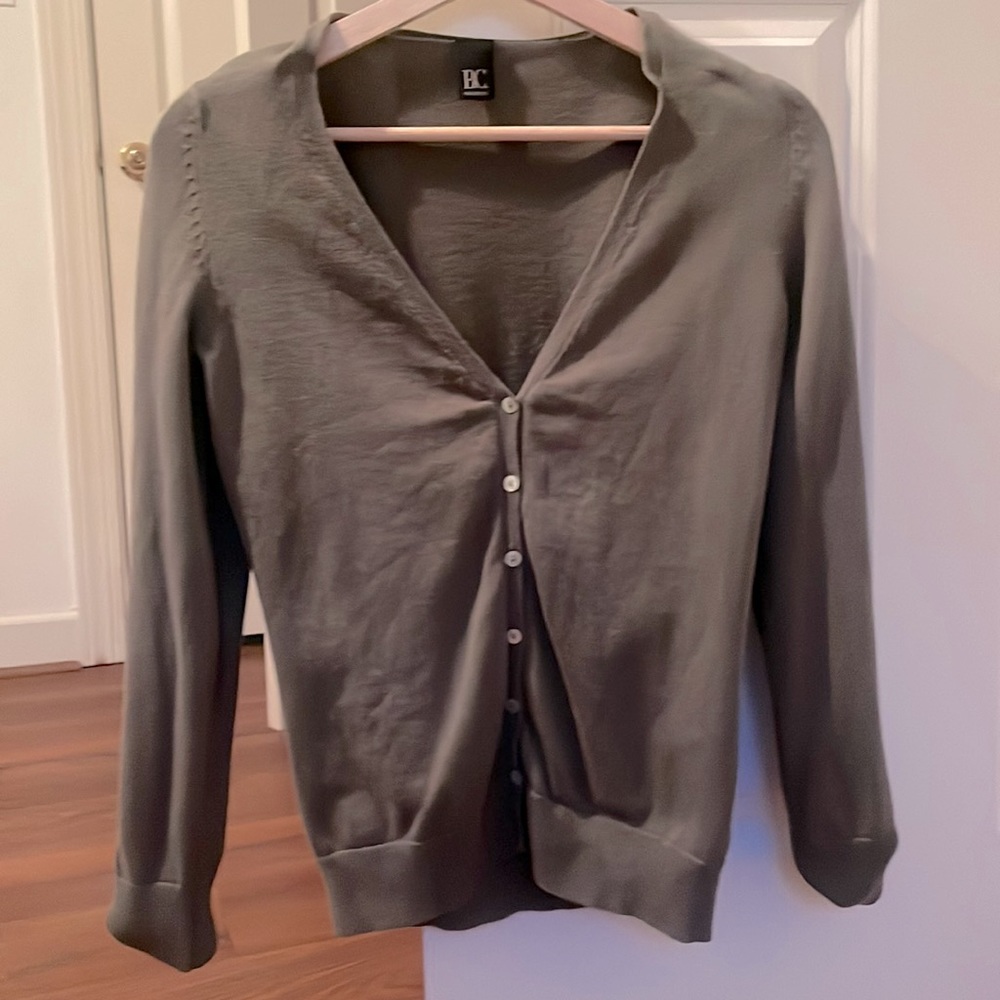 gray cotton button up sweater